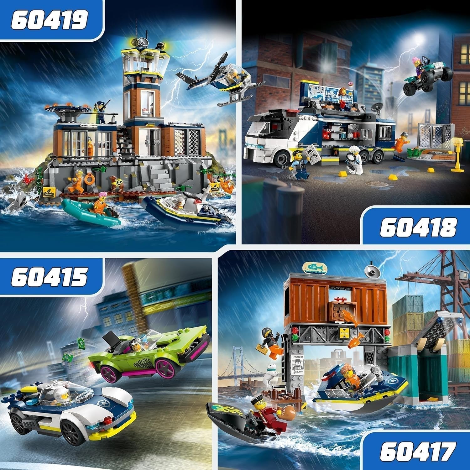 LEGO City Verfolgungsjagd mit Polizeiauto und Muscle-Car, Spielzeugeisenbahn mit 2 Rennwagen, Polizeigeschenk für Kinder, Jungen und Mädchen ab 6 Jahren, Set mit Polizist und Minifiguren Ganovin 60415 Bausets Besuchen Sie den LEGO-Store