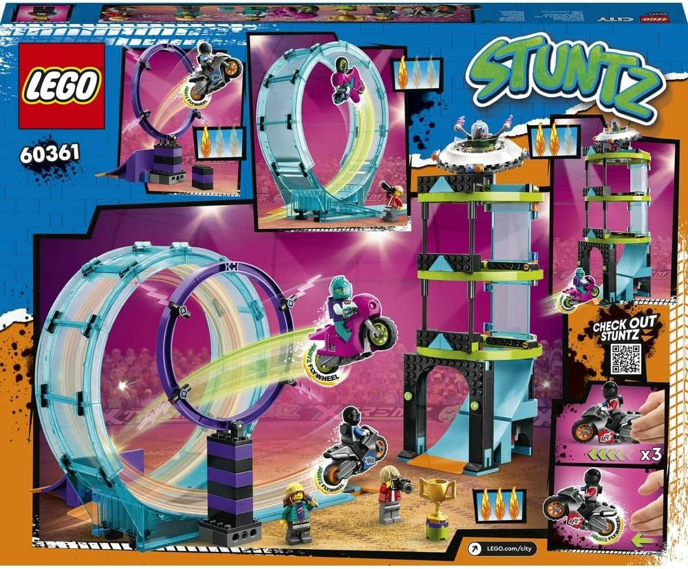 LEGO 60361 City Stuntz Ultimate Stunt Rider Challenge, 3-in-1-Stunts für 1 oder 2 Spieler, mit 2 Spielzeugmotorrädern für Kinder, Set 2023 Bausätze Besuchen Sie den LEGO-Store