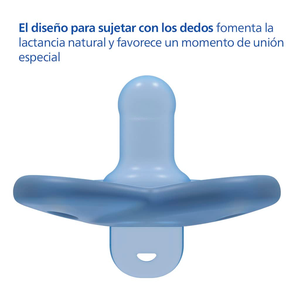 Philips AVENT Soothie – BPA-freier Schnuller für Babys im Alter von 0–6 Monaten, blau/hellblau (Modell SCF099/21)