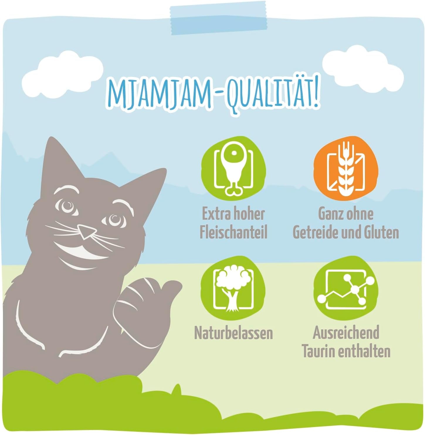 MjAMjAM – Premium Nassfutter für Katzen – Zarte Ente und Geflügel mit köstlichen Karotten, 1 Packung (1 x 400 g), getreidefrei mit extra Fleisch