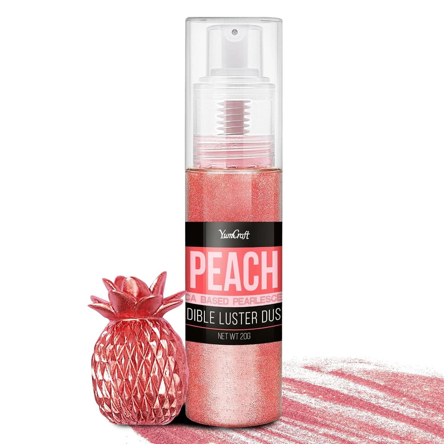 Essbares Glitzerspray, 20 Gramm Naty Shop Pfirsichrot