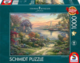 Schmidt Spiele 58785 Thomas Kinkade, New England Harbour, Puzzle 1000 Teile, bunt Puzzle Naty Shop Standardtitel