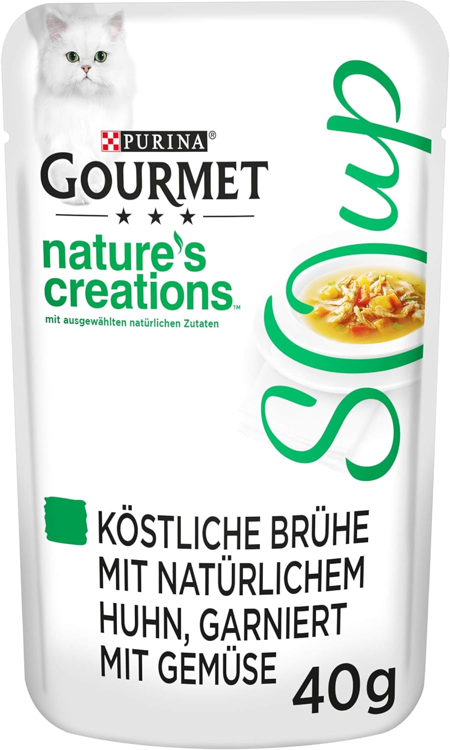 Gourmet-Kristallsuppe für Katzen mit Huhn und natürlichem Gemüse, 32er-Pack (32 x 40 g)