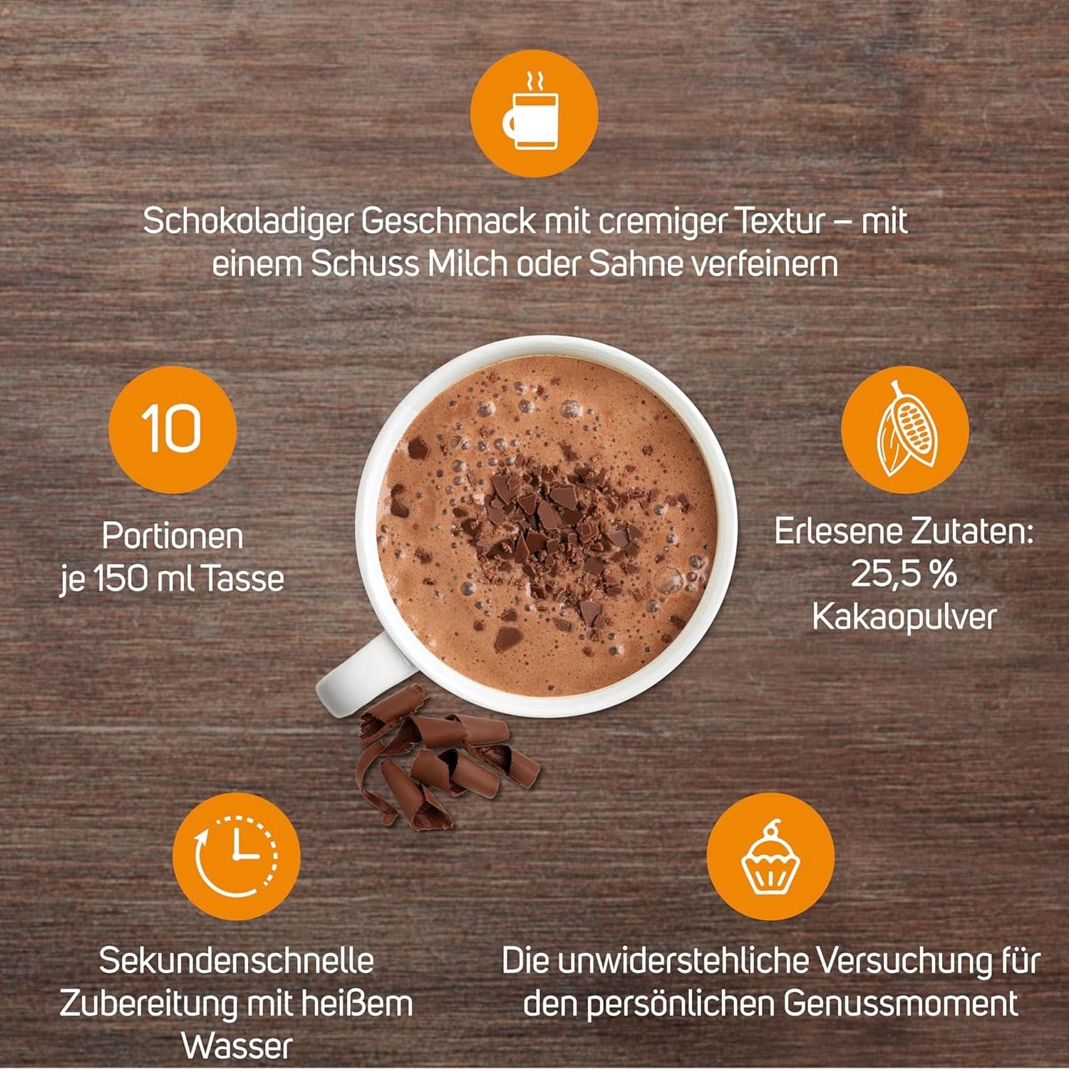 KRÜGER Family, Kakaopulver für heiße Schokolade, 8 Schachteln x 10 Beutel, 8 x 250 Gramm Kakao und heiße Schokolade Naty Shop