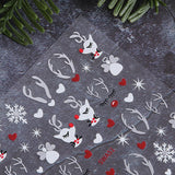 Cartoon-Schneeflocken-Nagelaufkleber, Weihnachts-Nagelaufkleber, selbstklebend, Weihnachts-Nageldesigns, Nagelkunst, Hirsch, Schneeflocken, Weihnachts-Nagelaufkleber, Winter-Nagelzubehör