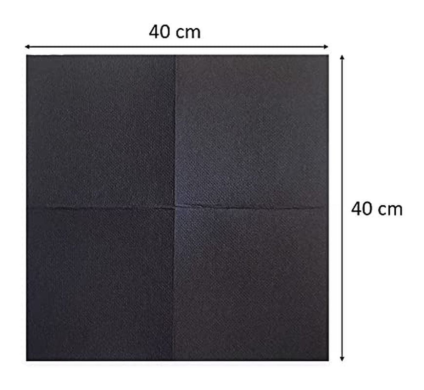 Weihnachtsmann-Satinservietten, 40 x 40, 2-lagig, 1/4-Falz, 50 Servietten, Punta-Punta, Schwarz