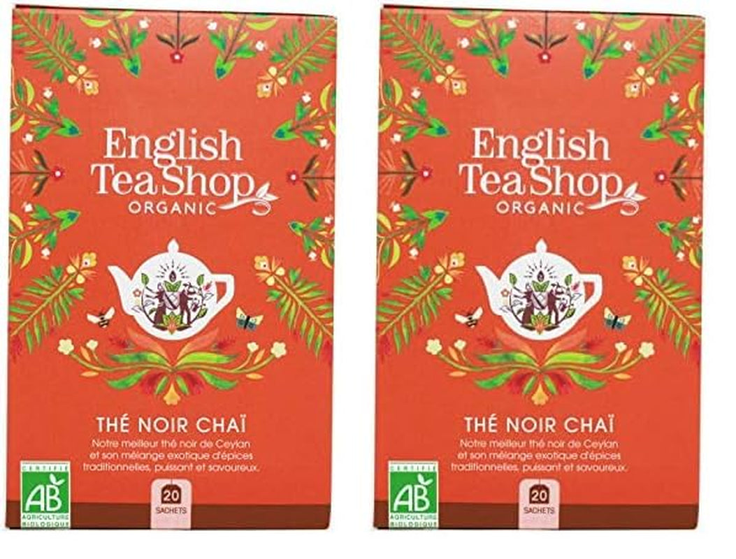 ETS - Chai Schwarzer Tee, Naturland BIO, 20 Teebeutel (2er Pack)