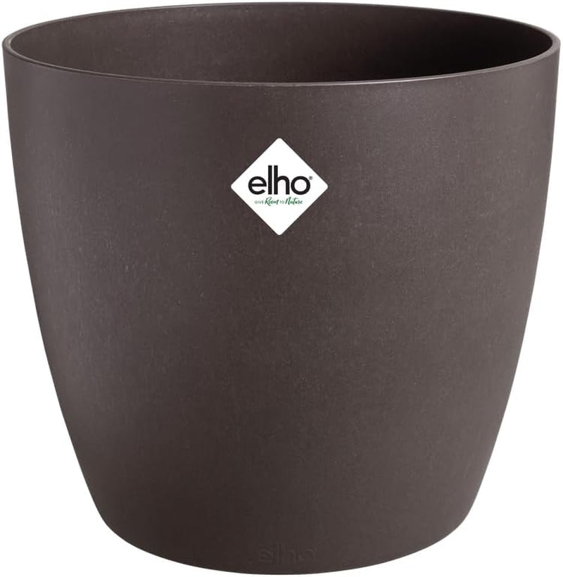 elho The Coffee Collection, runde Kanne für den Innenbereich, 18 cm, aus Kaffeesatz und recyceltem Kunststoff – Braun/Espressobraun