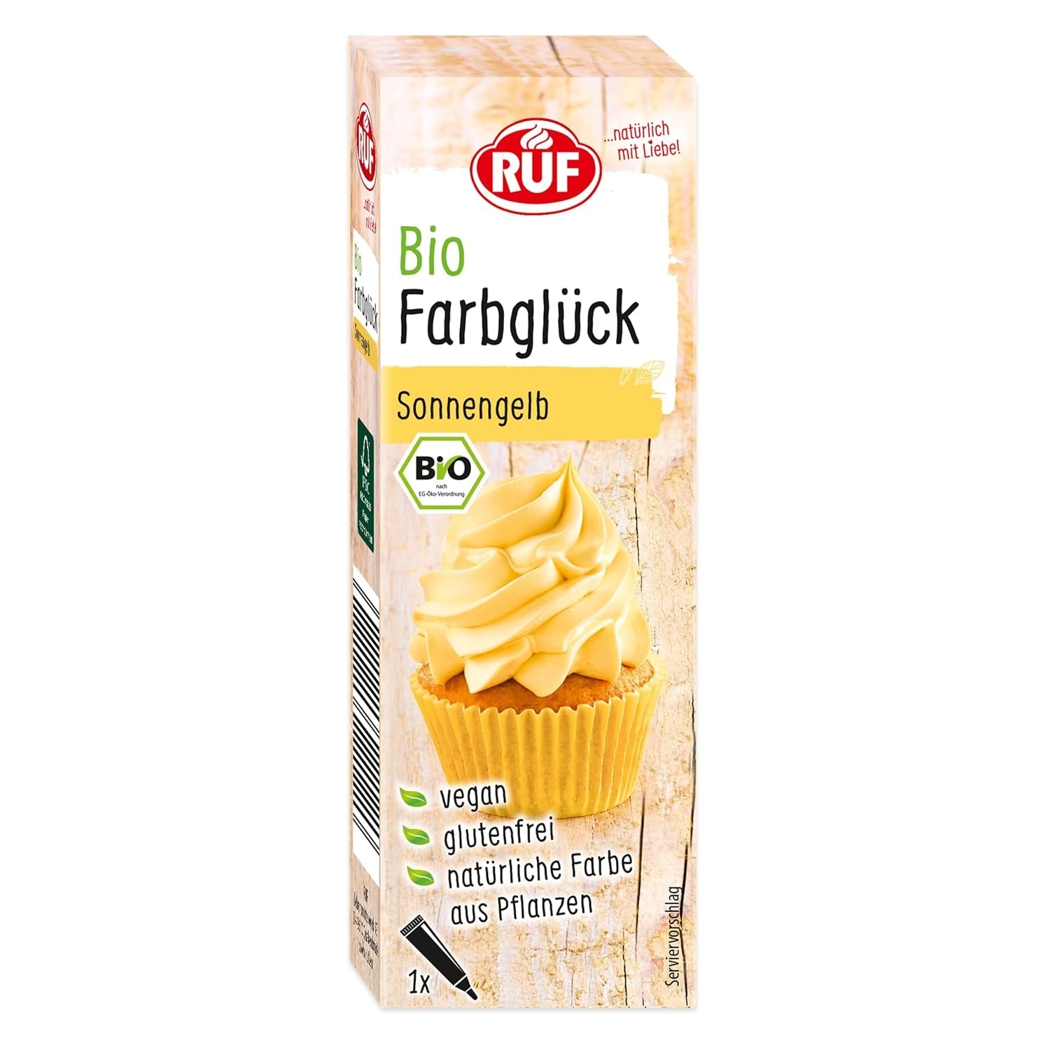 RUF Bio-Lebensmittelfarbe Zuckerwatte rosa mit Agavensirup zum Einfärben von Zuckerguss und zum Dekorieren von Kuchen, glutenfrei und vegan, 1 x 25g