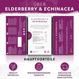 Nutra Tea Holunder & Echinacea, Immunitäts- und Erkältungstee, Tee zur Immununterstützung, Erkältungsbekämpfung, 20 wiederverwendbare Teebeutel, natürlicher Kräutertee