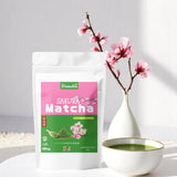 Sakura-Matcha-Tee 50 g – zeremonielle Qualität aus Japan – Premium-Grüntee mit Sakura-Blütenpulver – erste Ernte, Stein gemahlen, vegan, ohne Zusatzstoffe