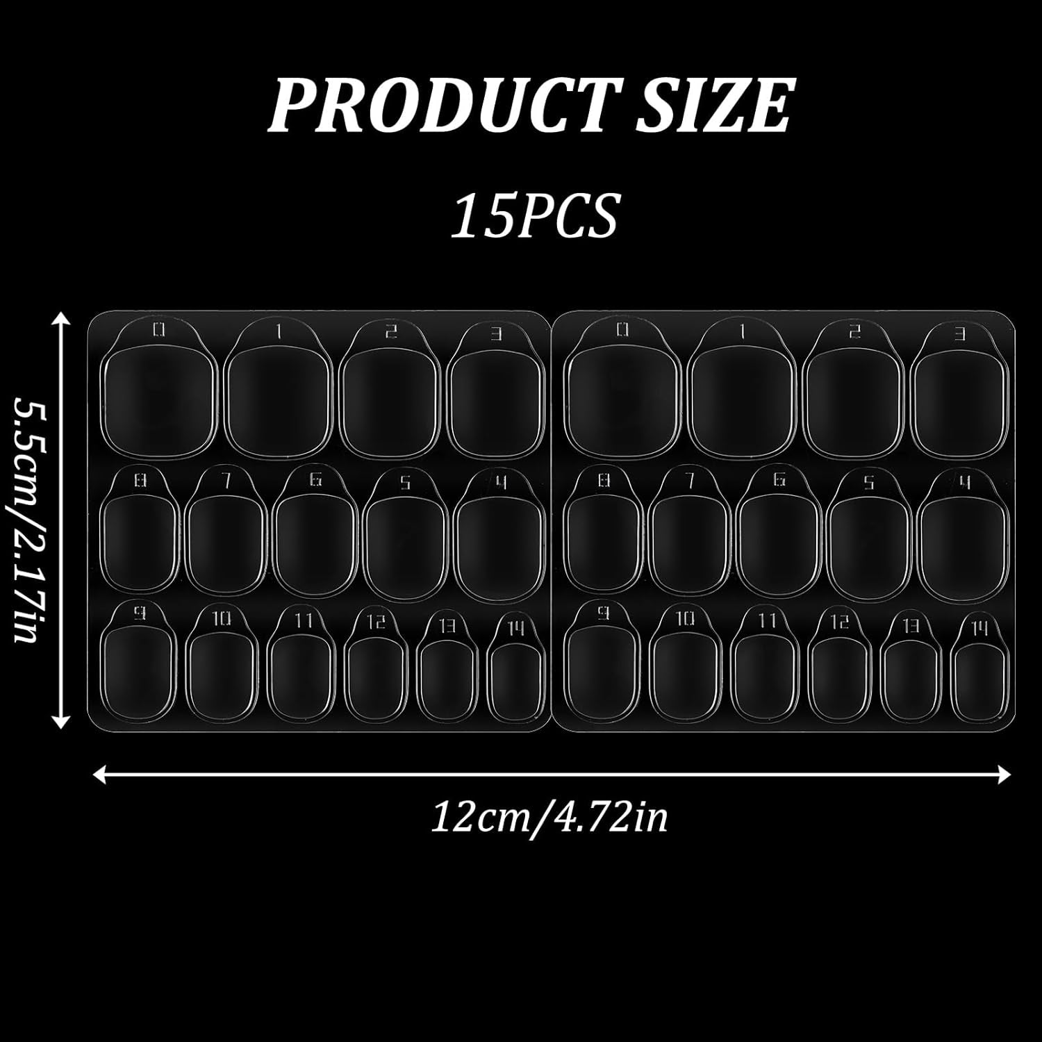 15 Blatt/450 Stück Nagelklebepads, 15 Größen, transparente Nagelklebepads, doppelseitiges Gelee-Gel, Nagelklebeaufkleber, zum Aufdrücken von Nägeln, Klebepads für DIY-Maniküre-Dekorationszubehör