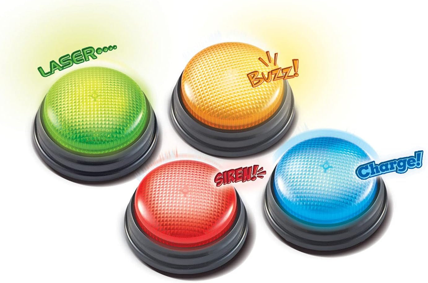 Lernressourcen Light & Sound Buzzer Lernspiele ab 3 Jahren Kinderfragespielzeug mit 4 verschiedenen Sounds für Spieleabende und Klassenzimmer Spielzeug Bebe Naty Shop