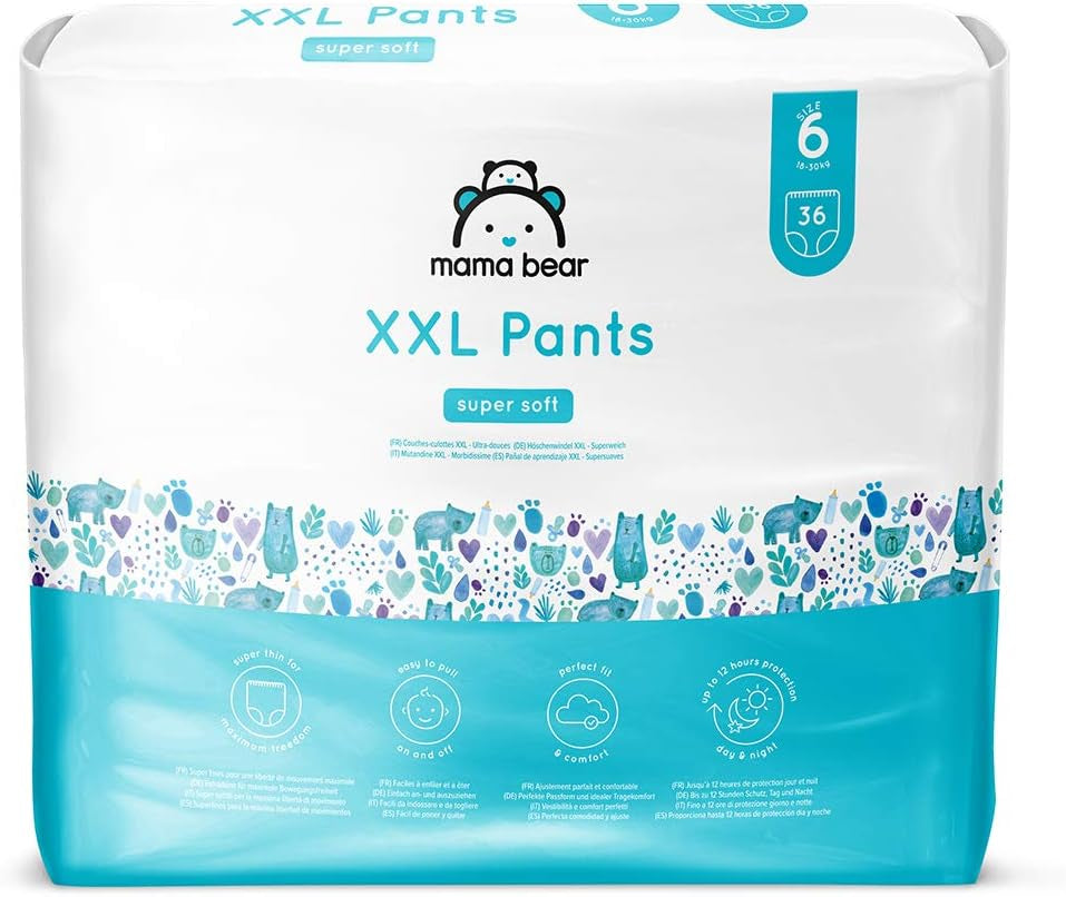 Amazon-Marke: Mama Bear Pull-Up XXL-Windeln, Größe 6 (18–30 kg), 72 Stück (2 Packungen mit 36 ​​Stück)