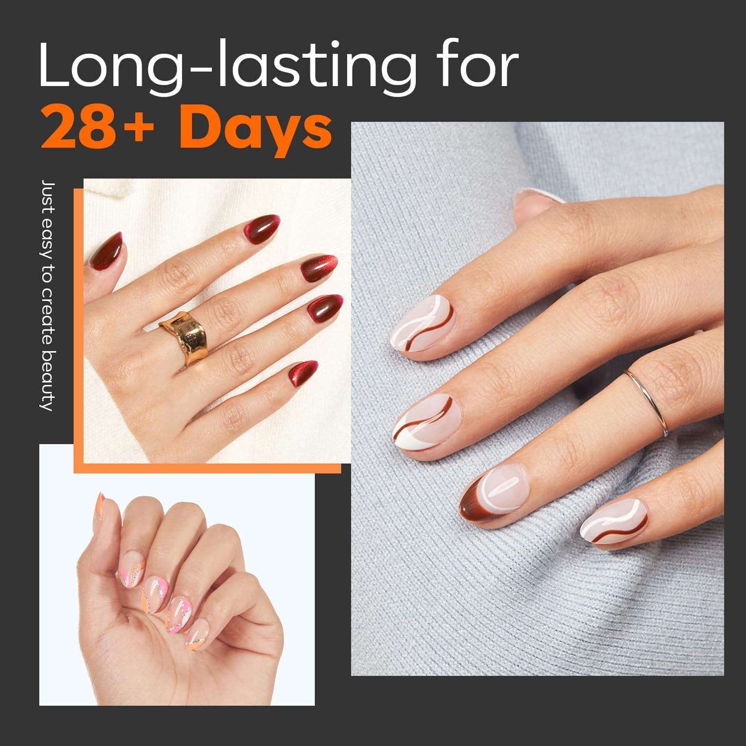 Modelones Nagelspitzen 216-teilig – Nagelspitzen-Set mit vollständiger Abdeckung, weiches Gel-Spitzen-Set, vorpolierende PMMA-Harz-Nagelspitzen, DIY-Kleber auf künstlichen Nägeln für Nagelkunst, kurze Mandeln XS