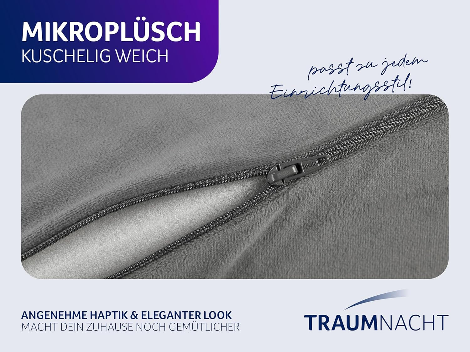 Traumnacht Orthopädisches Rücken-/Lendenkissen mit viskoelastischem Schaumstoffkern und hautfreundlichem Microfleece-Bezug, Öko-Tex zertifiziert, hergestellt nach deutschen Qualitätsstandards