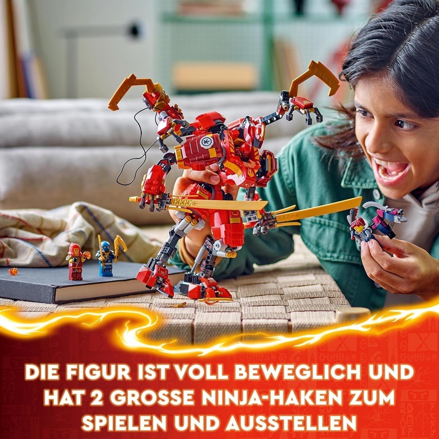 LEGO NINJAGO Kais Ninja-Klettermechanik-Set, Ninja-Spielzeug mit baubarer Actionfigur und 4 Minifiguren, Abenteuerset für Kinder, Geburtstagsgeschenk für 9-jährige Jungen und Mädchen 71812 Bausets Beuche the LEGO-Store