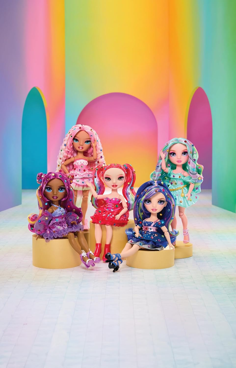 Rainbow High Be Dazzling – Genevieve Bleue – 28 cm große blaue Modepuppe mit Verzierungswerkzeug, funkelnden Edelsteinen und Styling-Zubehör