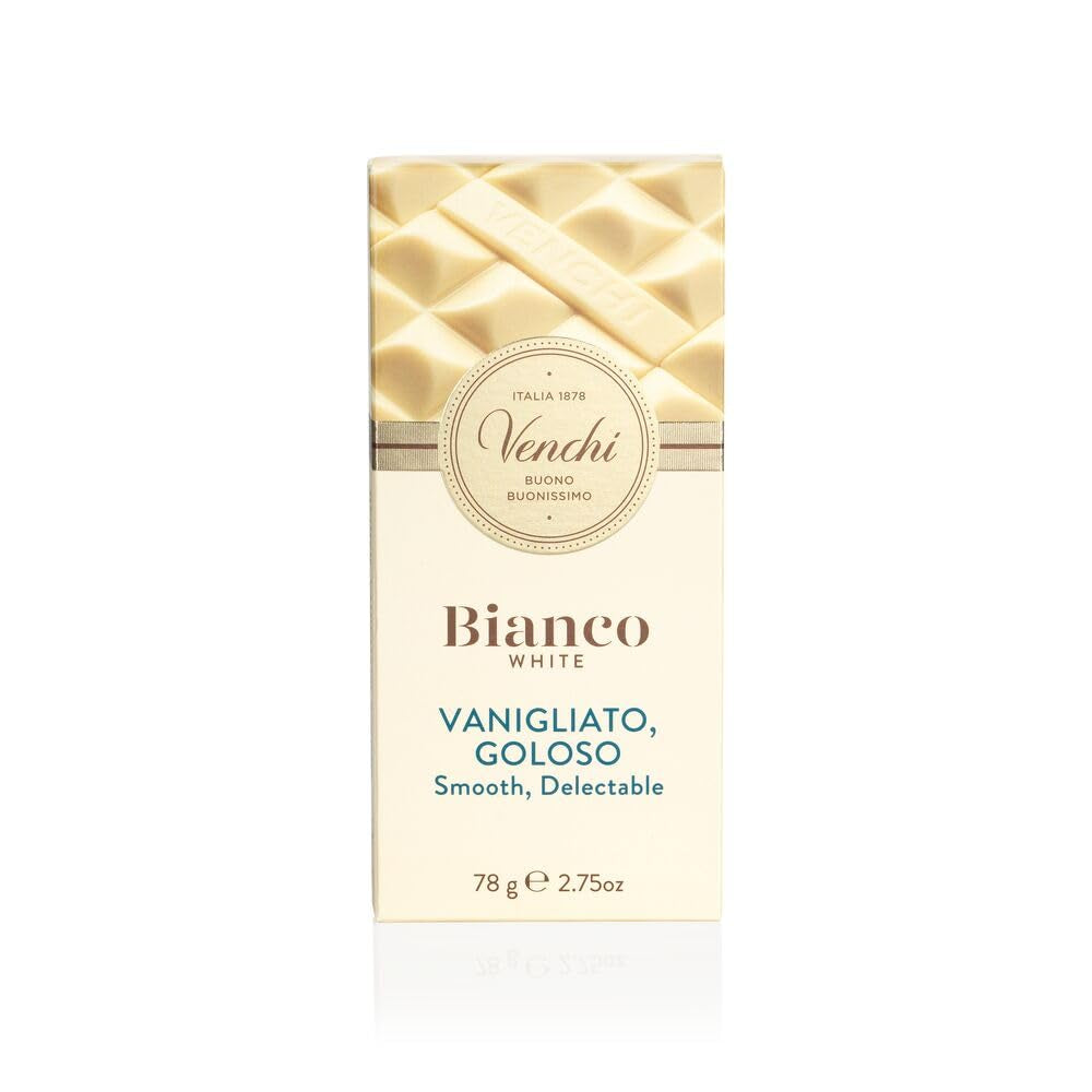 Venchi – Extra weiße Schokoladentafel, 78 g – mit Vanille – Glutenfrei