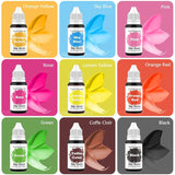 Lebensmittelfarbe 9 x 10 ml, flüssige Lebensmittelfarbe – Lebensmittelfarben-Set zum Dekorieren von Kuchen, Macarons, Donuts, Fudge, Zuckerguss, DIY-Seifen, Eiscreme, Seifenfarbe, Spritzpistolenfarbe