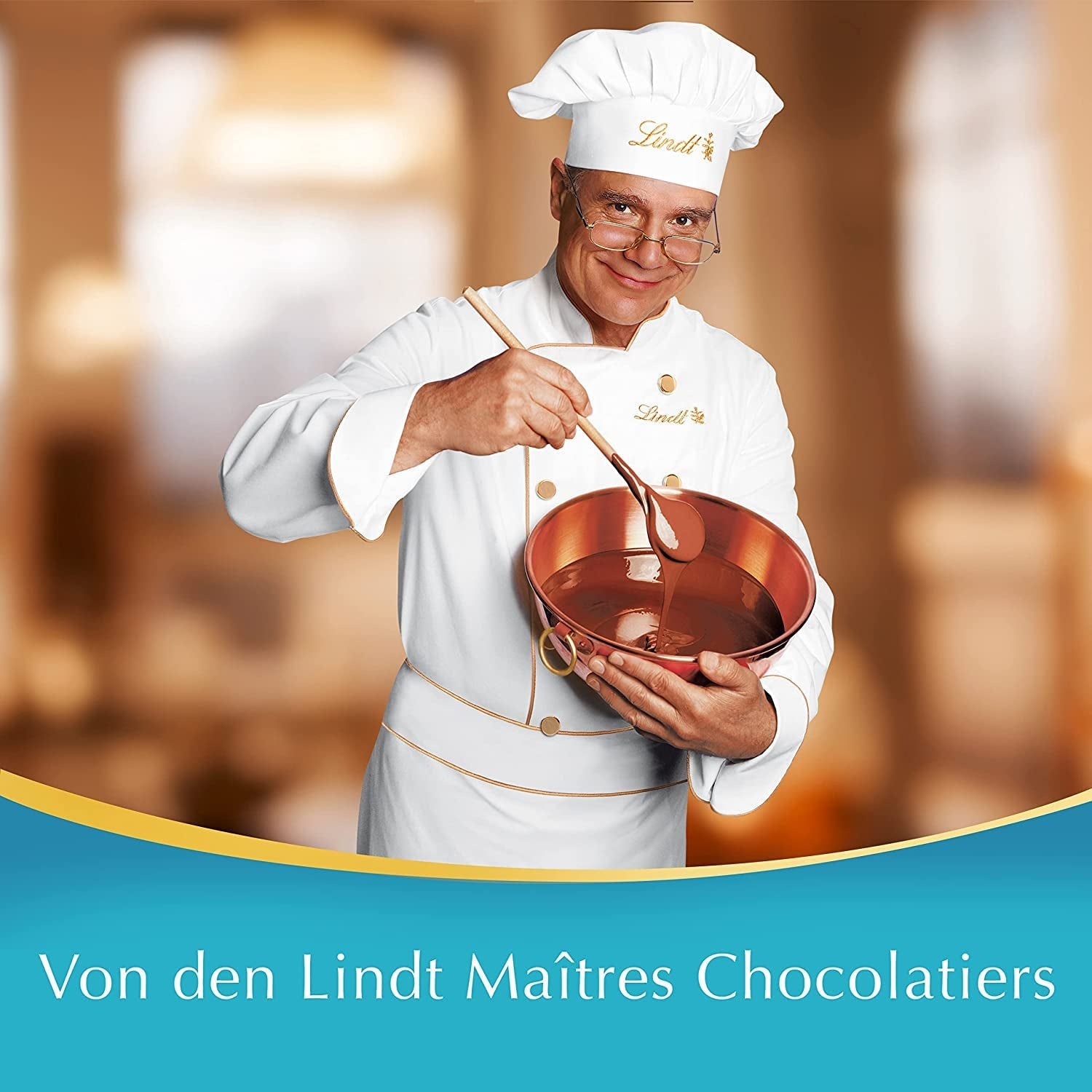 LINDOR Schokokugeln mit gesalzenem Karamell | ca. 80 Milchschokoladenkugeln mit Salzkaramellfüllung | Großpackung & Marc de Champagne-Schokoladenkugeln | 700 g