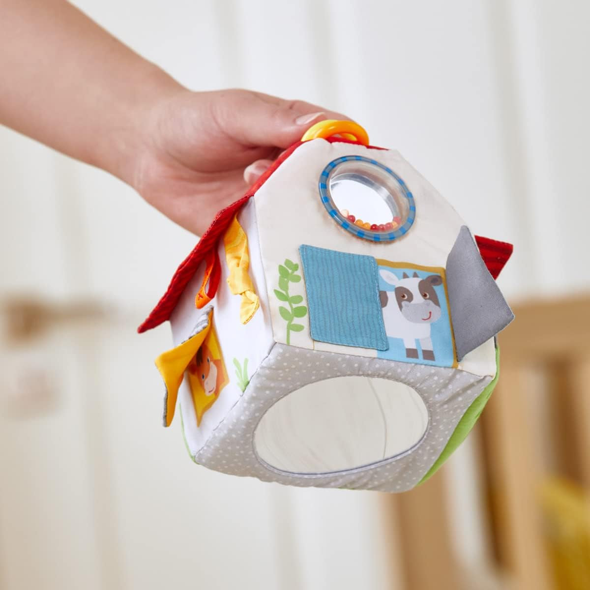 HABA 306383 – Spielwürfel Bauernhof, Multifunktionsspielzeug ab 6 Monaten Babyspielzeug Naty Shop