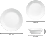 Winterfrost-Geschirrset für 4 Personen, 12-teilig, hochwertiges, äußerst haltbares Vitrelle™-Glasgeschirr, spülmaschinenfest, mikrowellen- und mikrowellengeeignet, festliches Winterdesign