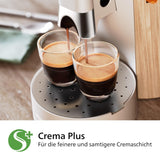 Espressomaschine mit PHILIPS Senseo Select Kapseln – Intensity Plus, mit Memo-Funktion für 3 Kaffeespezialitäten, Crema Plus, ökologisches Produkt, hochwertig, seidenweiß (CSA240/05)