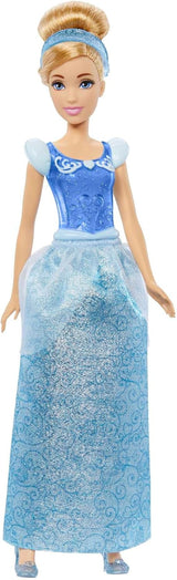 Bewegliche Mattel DISNEY Prinzessin Aschenputtel-Puppe mit glitzerndem Kleid, abnehmbaren Schuhen und Tiara, kämmbares Haar für Friseurspaß, ab 3 Jahren, HLW06 Naty Shop Dolls