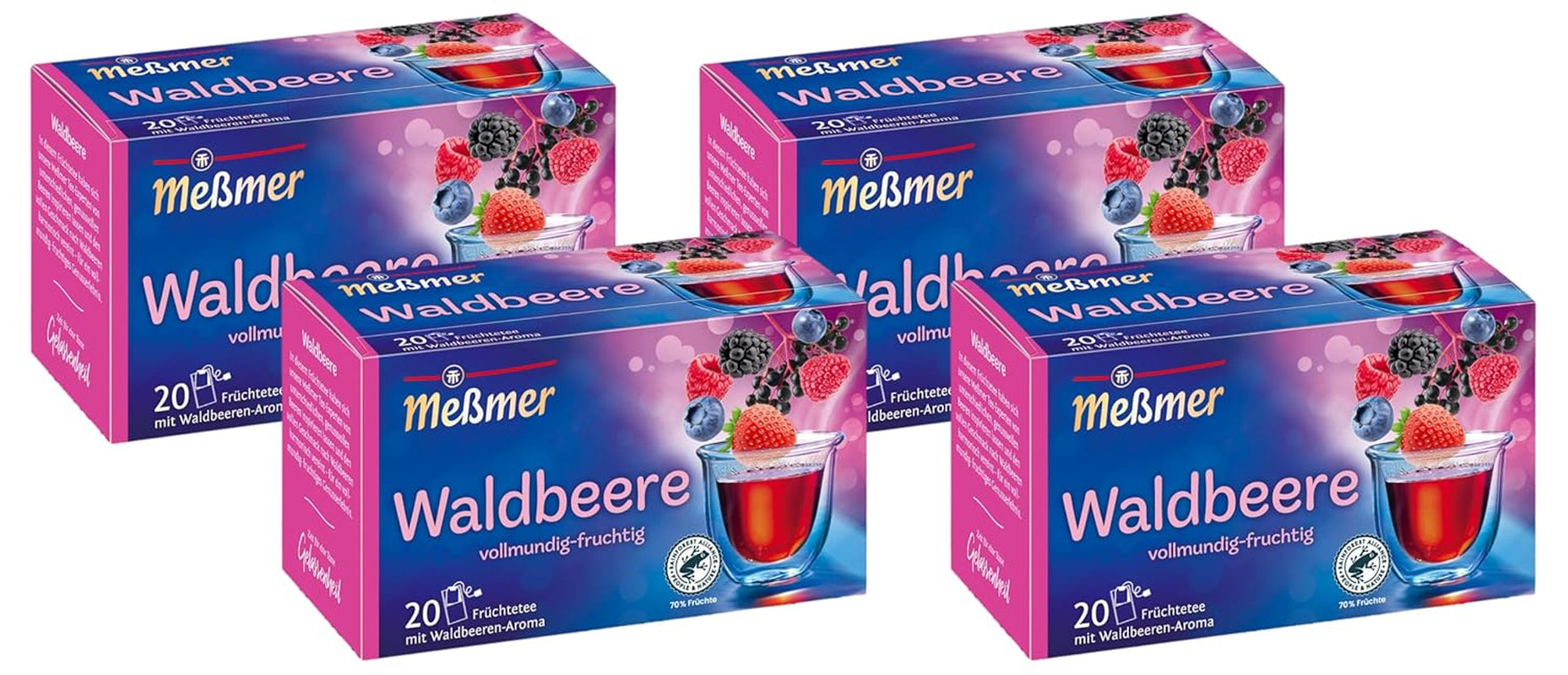 Meßmerbeeren | 20 Teebeutel | Vegan | Glutenfrei | Laktosefrei (4er Pack)