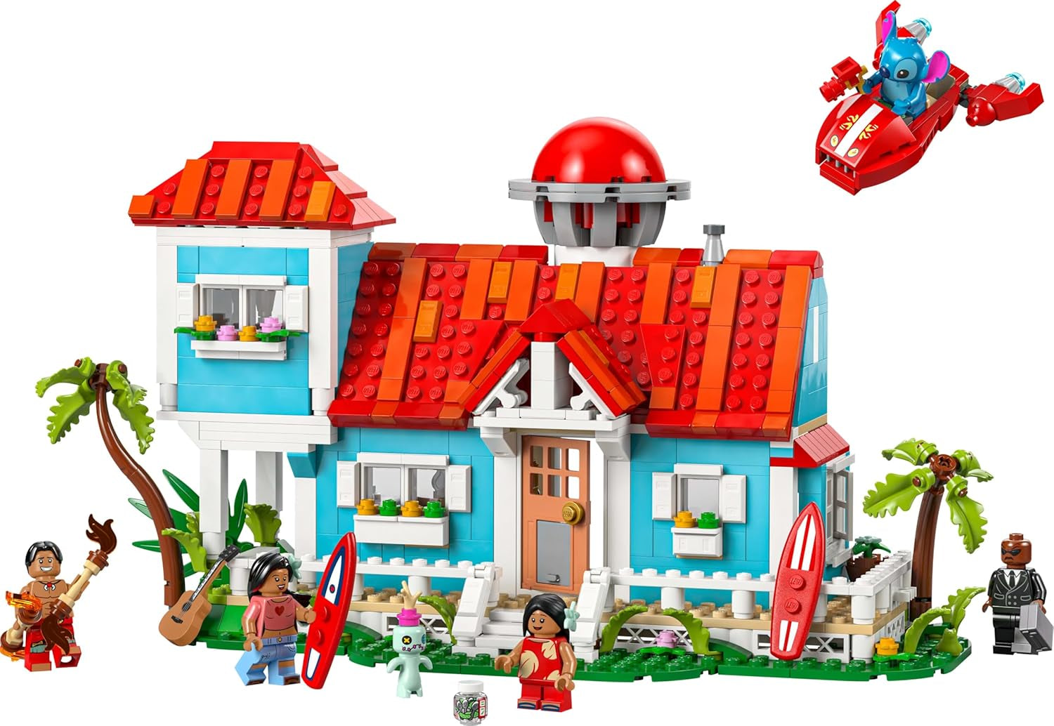 LEGO® Disney Beach House aus „Lilo und Stitch“ – Bauspielzeug mit 6 Zimmern, Observatorium, Raumschiff und 5 Minifiguren – Geburtstagsgeschenk für Mädchen und Jungen ab 9 Jahren und Fans 43268 Besuche den LEGO-Store Bausets