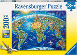 Ravensburger Kinderpuzzle - 12722 Große weite Welt - Weltkartenpuzzle für Kinder ab 8 Jahren, mit 200 Teilen im XXL-Format Puzzle Naty Shop Standardtitel