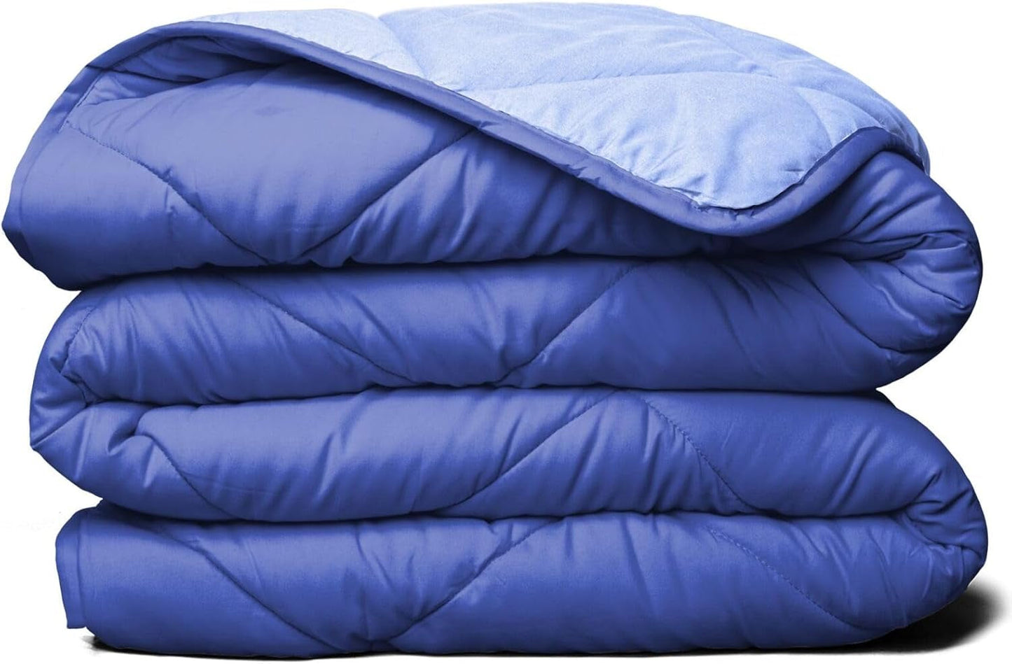 All Seasons Twin/Twin XL Daunen-Wende-Alternative-Bettdecke – atmungsaktiv, extra lang, hochwertige, weiche Mikrofaser – grauer Bettbezug-Einsatz Steppdecken und Steppdecken Naty Shop Hellblau/Dunkelblau Twin/Twin XL