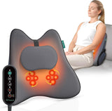 Snailax Ergonomisches Lendenwirbelstützkissen mit Massage und Wärme, Shiatsu-Rückenkissen aus Memory-Schaum, Sitzkissen mit 3 Massageintensitäten | 2 Heizstufen | 3 Timer | bequeme Sitzhaltung
