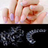 600 Stück ovale kurze künstliche Nägel, 12 Größen, halbe Abdeckung, Acryl, künstliche Nagelspitzen, künstliche Nägel für Maniküre, Frauen, Salon, DIY (transparent)
