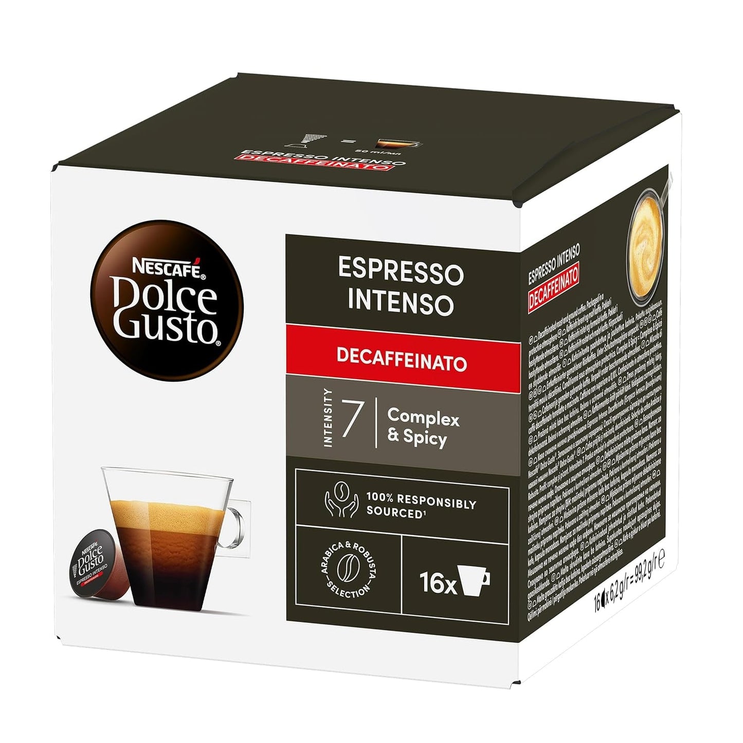 Nescafé Dolce Gusto Cafe Dolce Gusto Espresso Intenso Desc. | Nestle Pack 3 Kisten Mit 18 Kapseln,Die Jewells 16 Einheit(3er Pack)