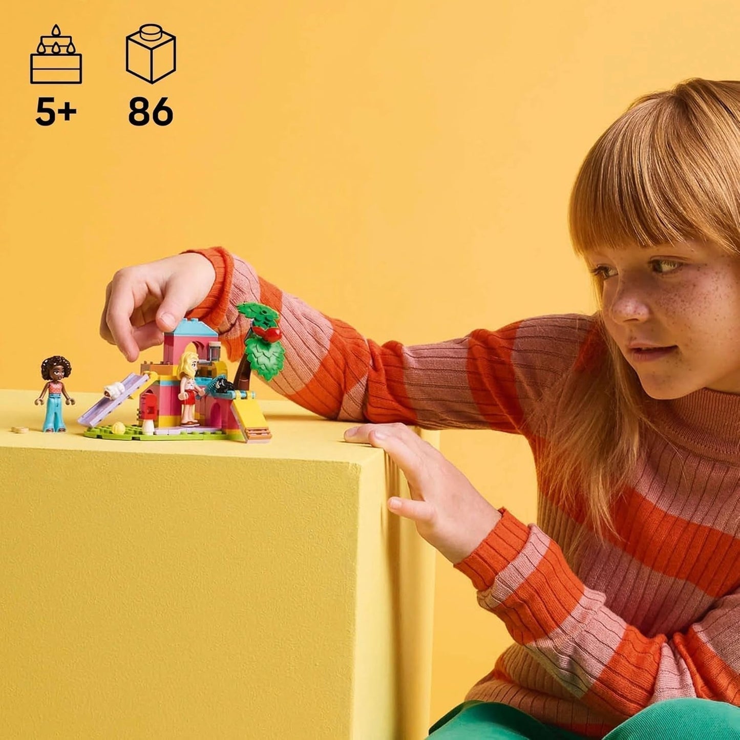 LEGO Friends Meerschweinchen-Spielplatz, Bau- und Rollenspielset mit 2 Minifiguren und 2 Tieren, Spielzeug für Mädchen ab 5 Tieren, Tierset 42640