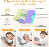 Ergonomisches Nackenkissen aus Memory-Schaum mit abnehmbarem, waschbarem Bezug für orthopädischen Schlaf, Nacken- und Bauchschmerzen (55 x 35 x 13 cm). Orthopädische Nackenkissen von Naty Shop