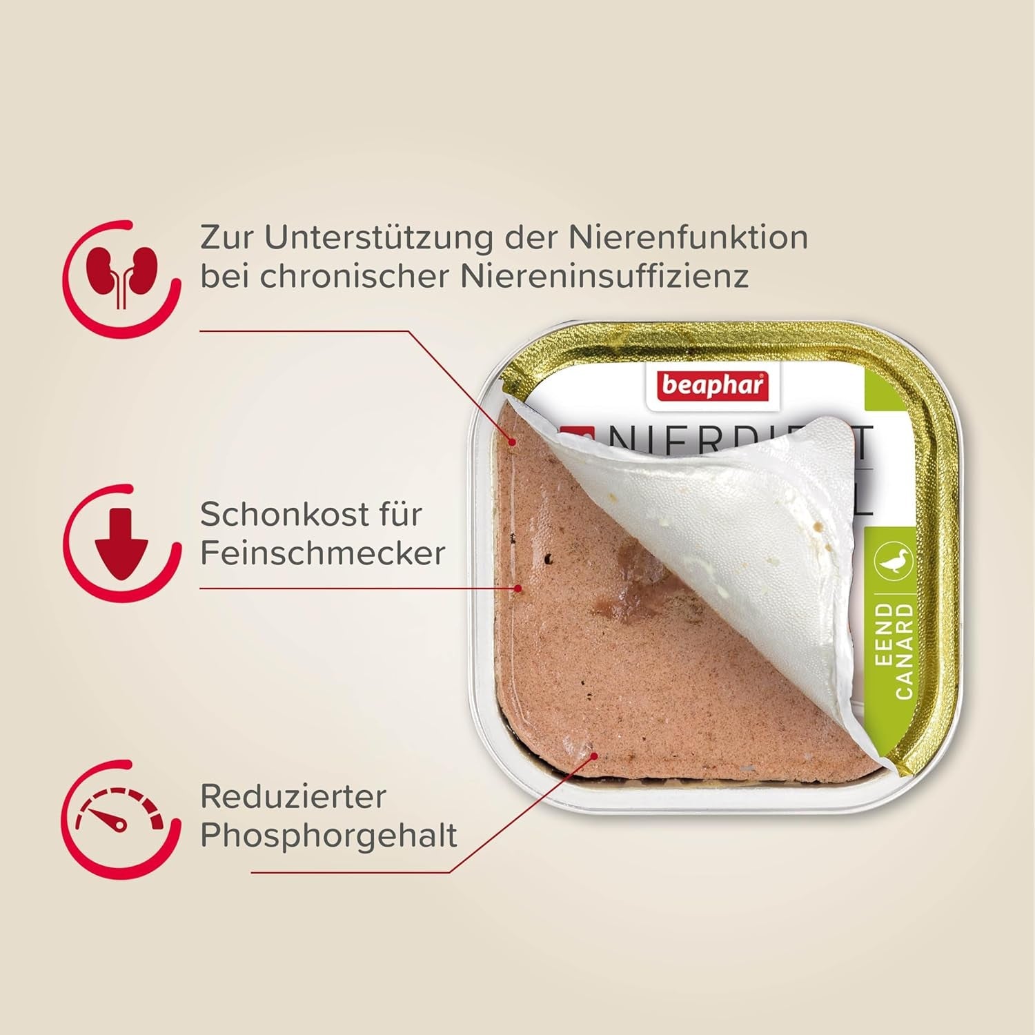 BEAPHAR – Nierendiät Mix Pack – Diätalleinfuttermittel Für Katzen Mit Chronischer Niereninsuffizienz – Zur Unterstützung Der Renenfunktion – 6X 100 g