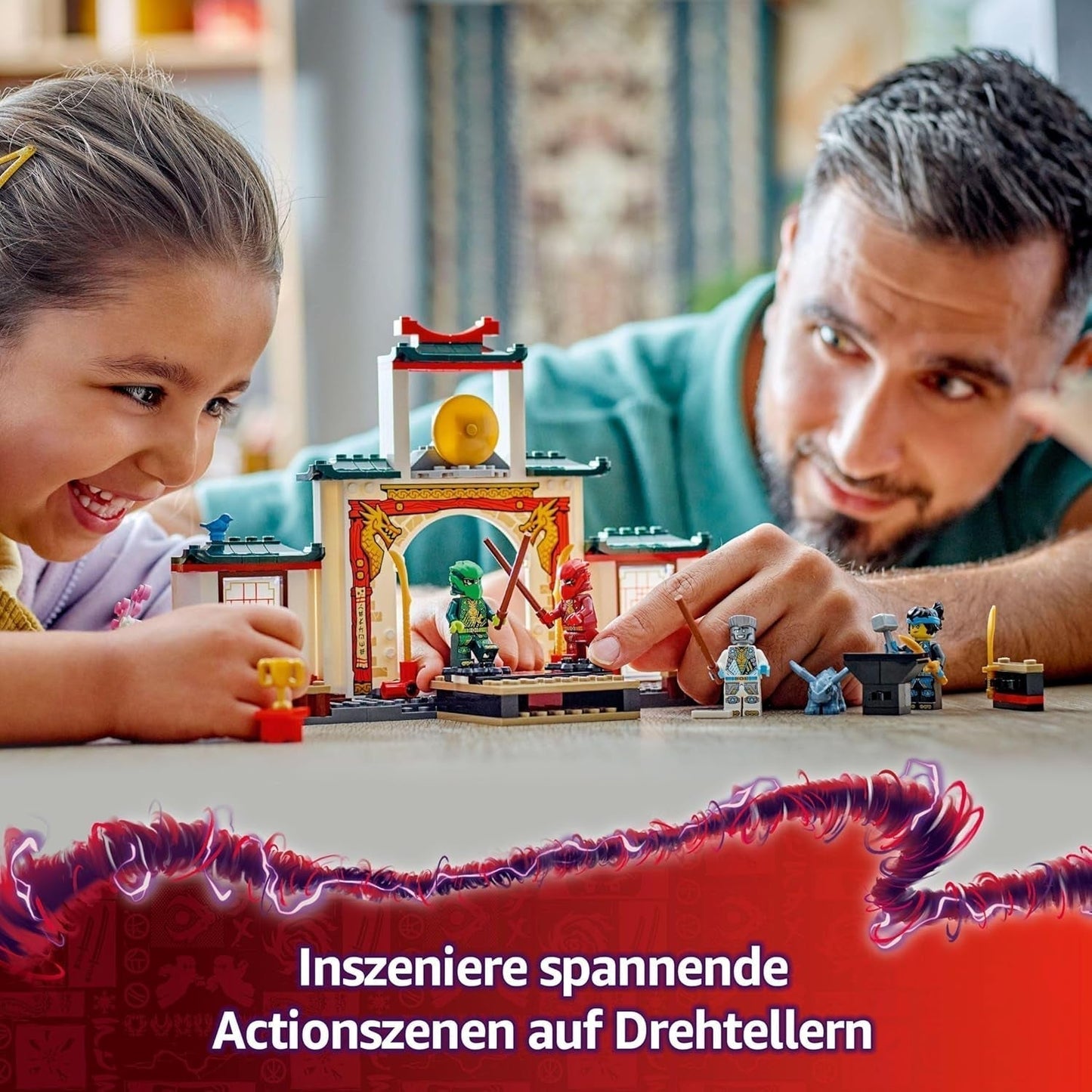 LEGO NINJAGO Spinjitzu Ninja Tempel – Spielset mit 4 Minifiguren und 1 Drachenfigur – Bauset – Weihnachts- oder Geburtstagsgeschenk für Jungen und Mädchen ab 4 Jahren 71831 Bausets Besuchen Sie den LEGO-Store