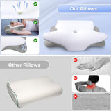SAHEYER Nackenkissen 2 in 1, ergonomisches Nackenstützkissen und Nackenrollenkissen, orthopädisches Kissen für Seitenschläfer, Memory-Schaum-Kissen für Seitenschläfer, Rücken und Bauch, orthopädische Nackenkissen, Naty Shop