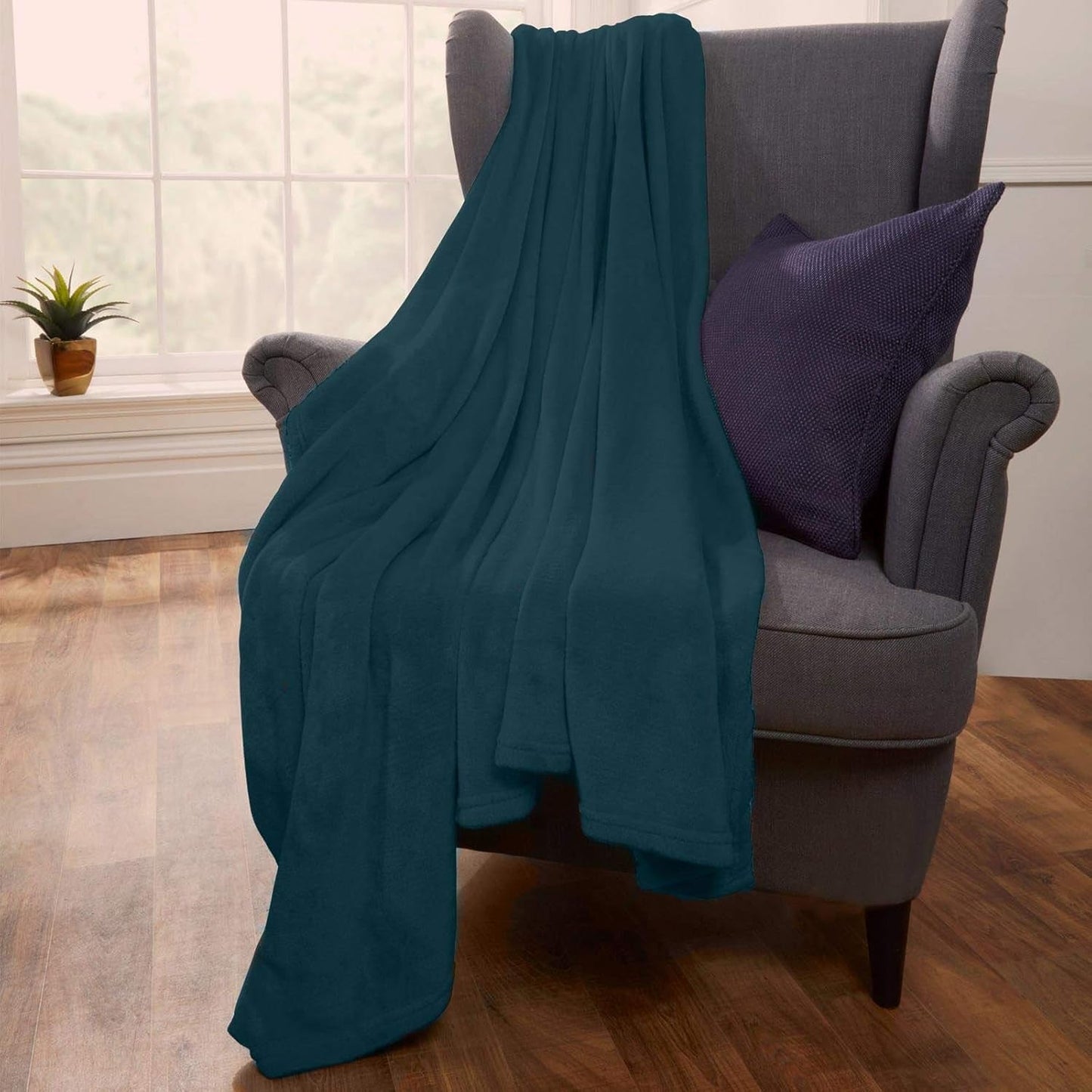 Brentford's Ultraweiche Fleece-Tagesdecke, Silbergrau, großes Doppelbett – 150 x 200 cm. Betten und Decken. Beuche den Brentfords-Store, Grün, Blau, 200 x 200 cm