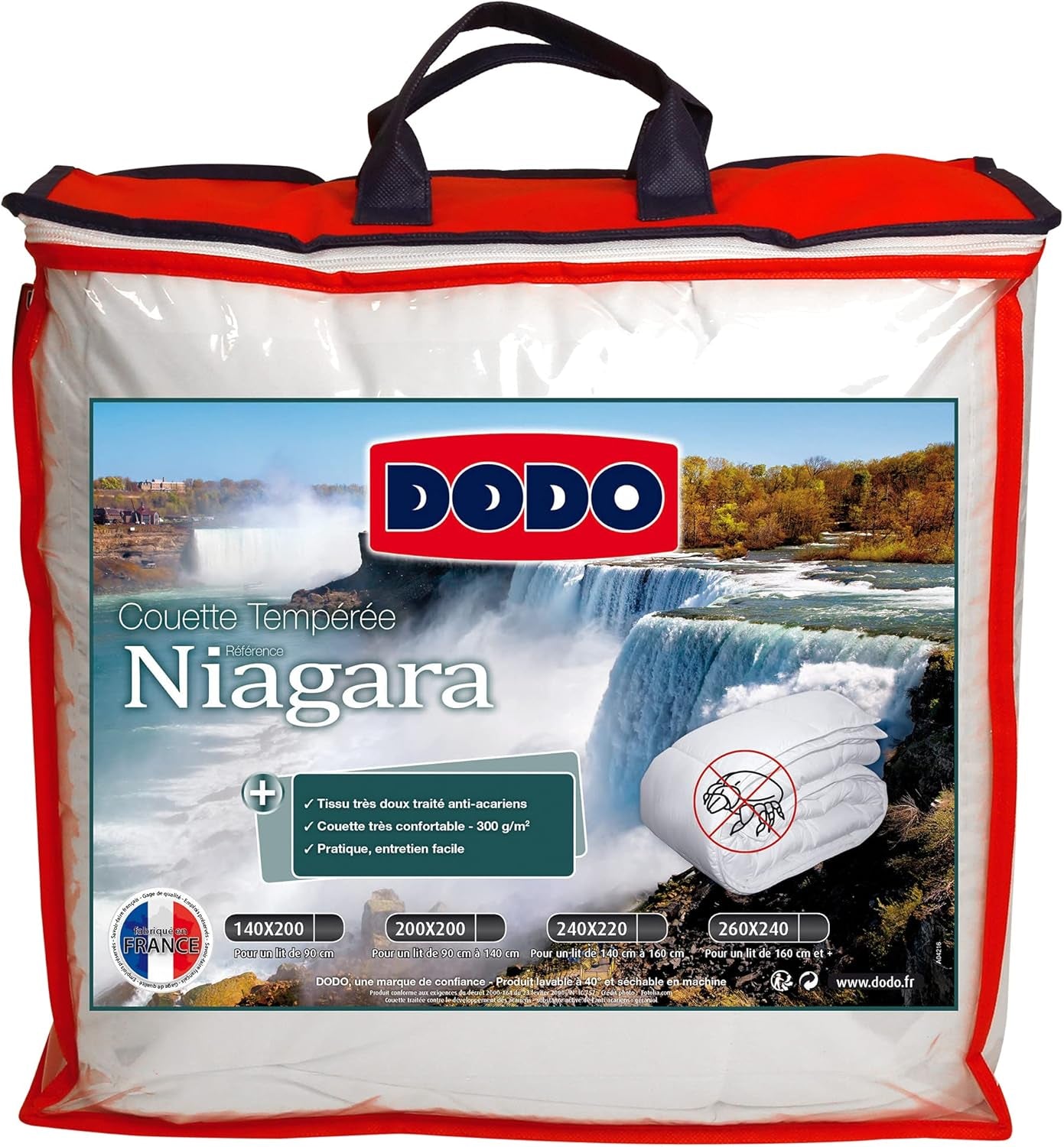 Bettdecke, milbendicht, Weiß, 240 x 220 cm, für Doppelbett, Steppdecke Niagara, weich und bequem, maschinenwaschbar bei 40 °C. Bettdecken und Steppdecken Naty Shop