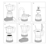 Cilio Classico Espressomaschine für 6 Tassen | elektrisch 480W | Ø 11,5 cm Höhe: 25 cm | Aluminium | rot | integriertes Kochfeld | mit Warmhaltefunktion und Reduzierfilter | für Reisen oder Camping