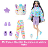 Barbie Cutie Reveal-Puppe und Zubehör, Regenbogen-Zebra-Plüsch-Outfit und 10 farbwechselnde Überraschungen, Color Dream-Reihe, HRK39