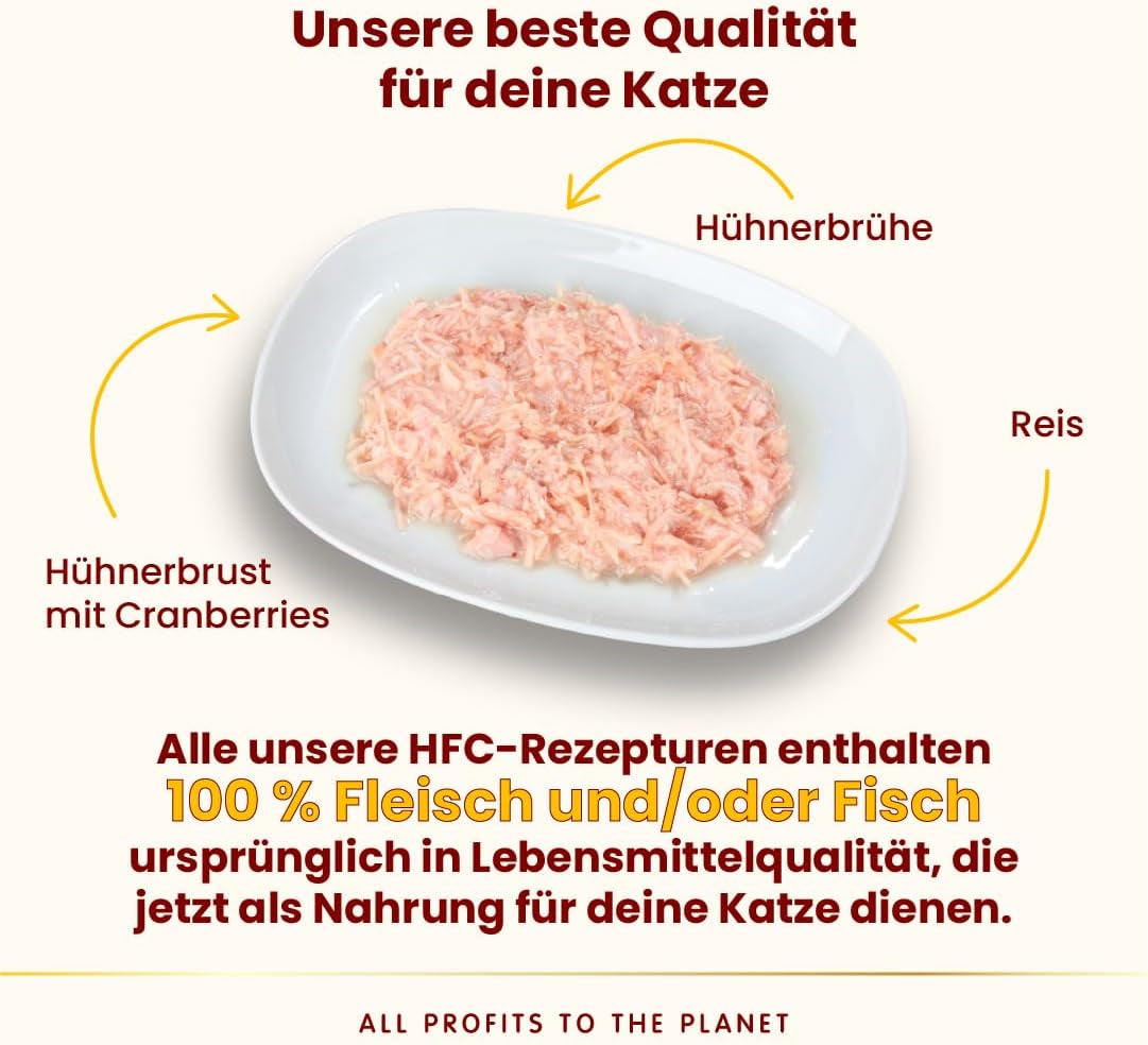 Almo Nature HFC Urinary Help – Nassfutter für Katzen – Unterstützung für die Harnwege – Hühnerbrust & Cranberries – Human Grade, Monoprotein, Glutenfrei – 24x50g