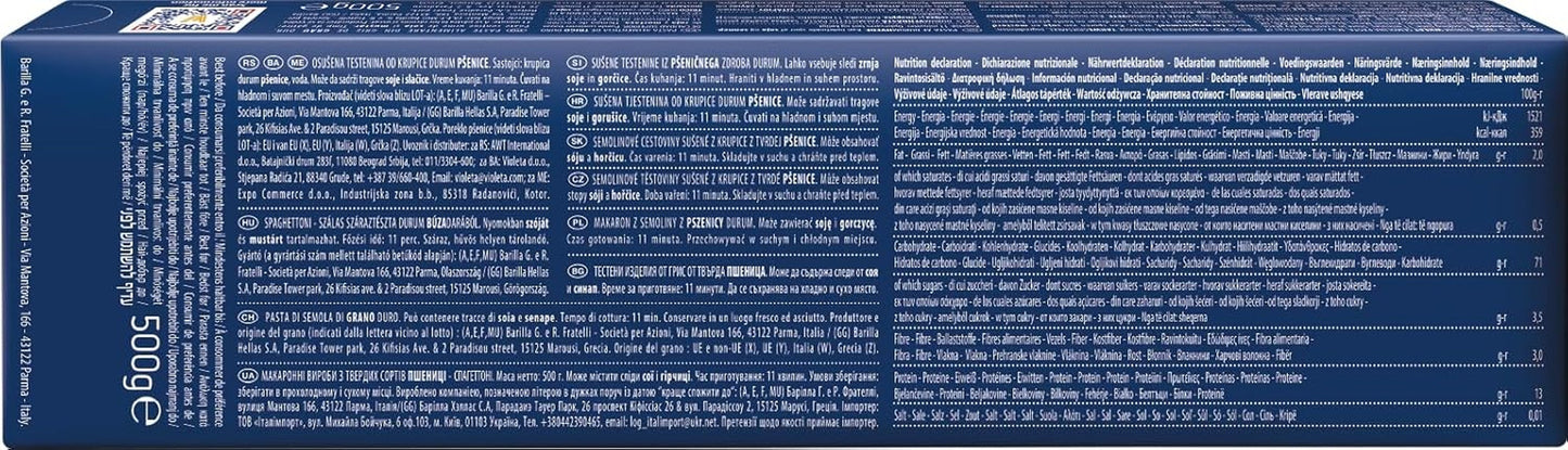 Barilla Classic Spaghetti Nr. 7 Hartweizennudeln, immer al dente (1 x 500 g)