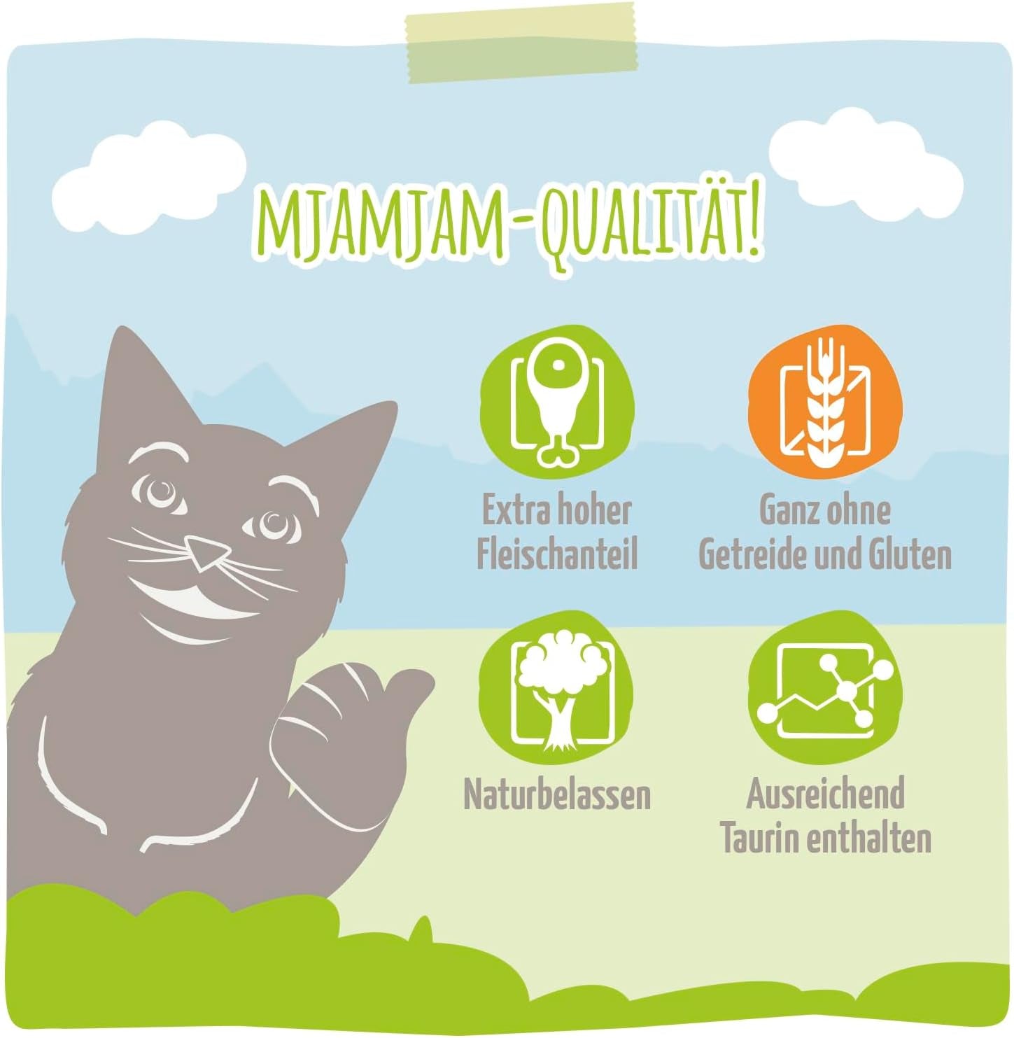 MjAMjAM – Premium-Nassfutter für Katzen – Köstliche Box 12er-Pack (12 x 200 g), getreidefrei mit extra Fleisch