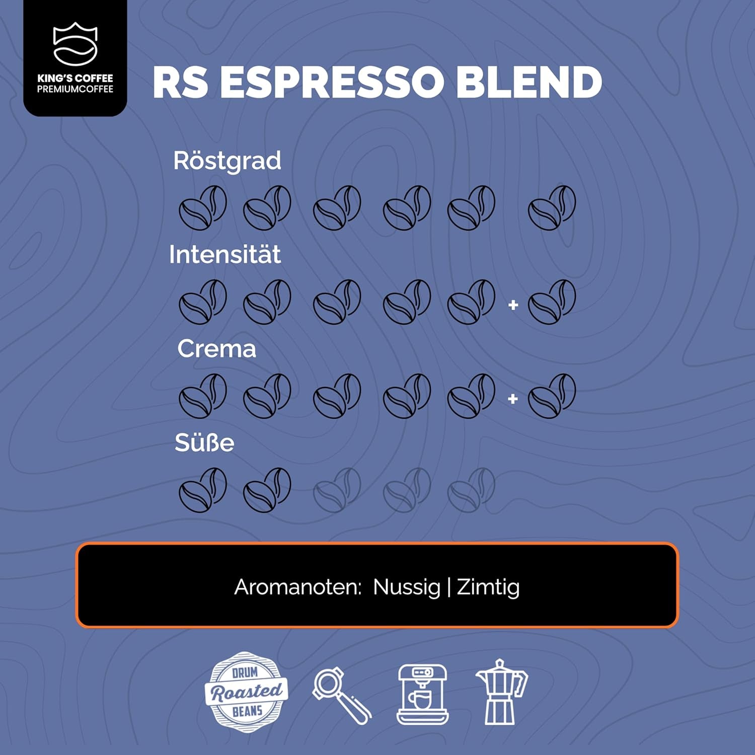 KING'S COFFEE - AMESTEC RS ESPRESSO - 1 kg starke und aromatische Kaffeebohnen - Kaffee mit niedrigem Säuregehalt - Kaffee aus ganzen Bohnen - Kleinserienröstung aus Italien - Espressobohnen für Vollautomaten und Siebträgermaschinen