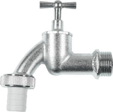 Gehörnter Wasserhahn – 20,95 mm (1/2 Zoll) Außengewinde – inklusive Schlauchanschluss – hochwertiges Messing – ideal als Außenwasserhahn/Regenfass-Wasserhahn/Wasserhahn/Absperrventil/FLOR92590